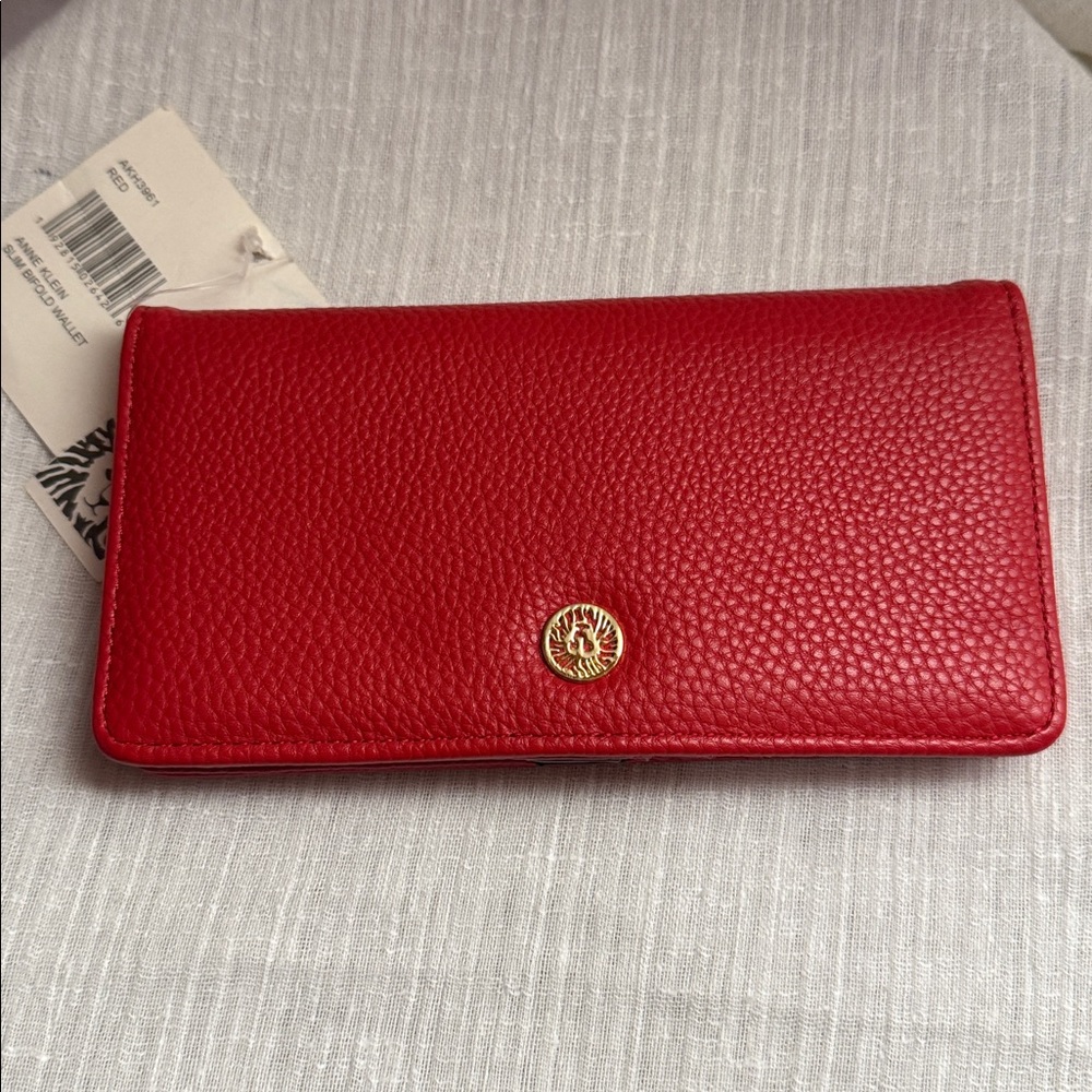 Anne Klein Red slim billfold wallet